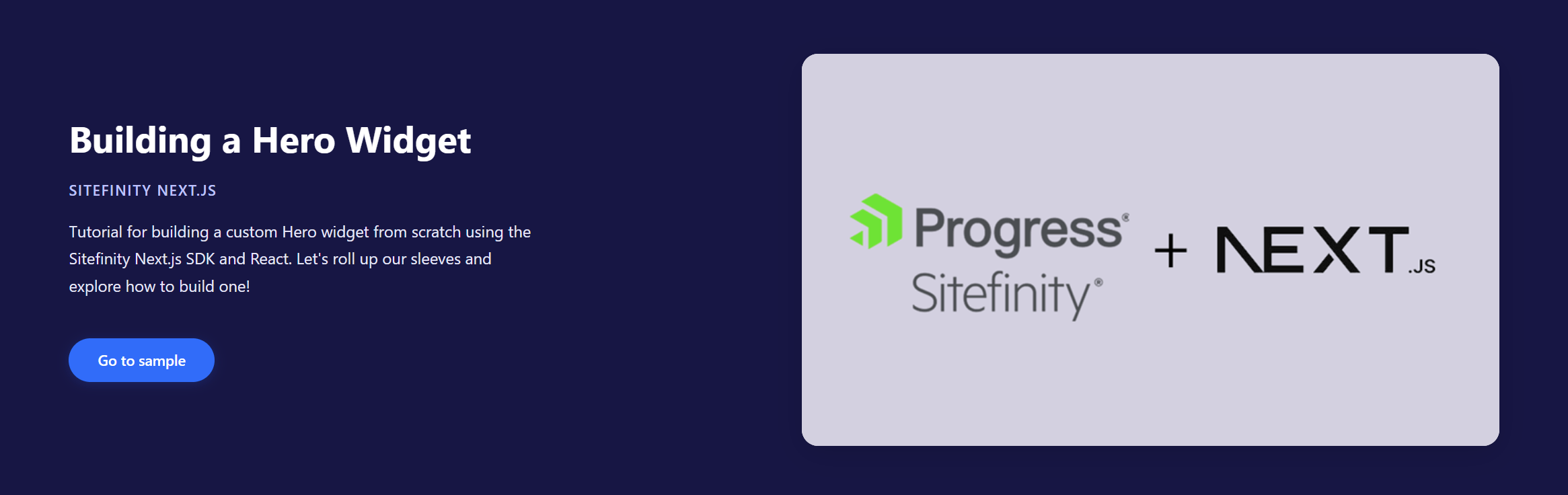 Hero widget on a page with the styles applied